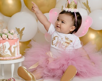 Fille de tenue de premier anniversaire Tenue danniversaire de fée de fille  dun an Robe Tutu du 1er anniversaire Gâteau Smash bébé fille 1 an -   France