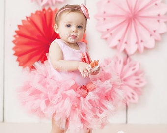 First Birthday Outfit | Baby Girl Blush Tutu Dress