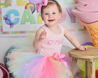 Candyland First Birthday Outfit Girl | Candyland 1st Birthday Outfit Girl | Candyland Cake Smash Outfit | Candyland Baby Tutu Dress