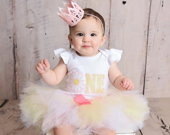 Daisy 1st Birthday Outfit Girl | First Birthday Girl Outfits | Baby Dresses | Baby Tutu | Groovy One Cake Smash Outfit Girl | Baby Girl Gift