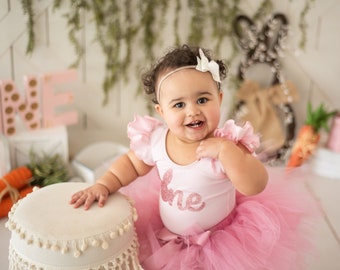First Birthday Outfit Girl | One Year Old Girl Birthday Outfit | 1st Birthday Tutu Dress | Some Bunny is One Cake Smash Baby Girl | 1 Year