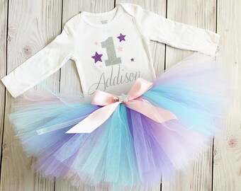 1st Trip Around the Sun Birthday Outfit | First Birthday Tutu Dress | Personalized Baby Girl Dresses | Twinkle Little Star Cake Smash Outfit
