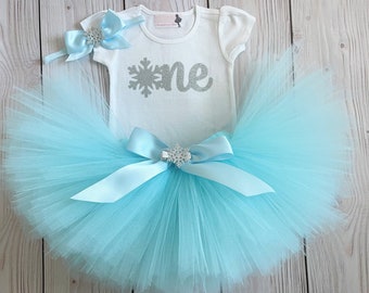 OneDerLand First Birthday Outfit Girl | Snowflake Birthday Dress Tutu | 1st Birthday Tutu Dress for One Year Old | Cake Smash