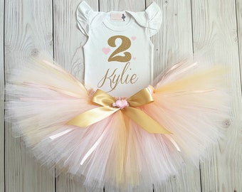 Princess Themed Birthday Outfit Girl | Tutu Cute Birthday Tutu Dress | Heart Themed Cake Smash Outfit Baby Girl