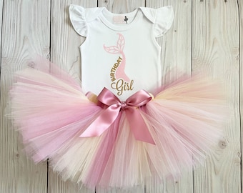 Pink and Gold Mermaid Birthday Tutu Dress