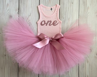 Rose Gold First Birthday Outfit Girl | 1st Birthday Gift | Baby Girl Outfits | Baby Dresses | Cake Smash Tutu Outfit Girl