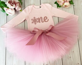 Winter OneDerLand First Birthday Outfit Girl | Pink Birthday Tutu