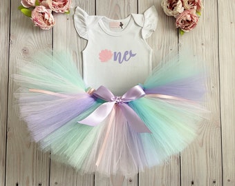 Mermaid Birthday Outfit | ONEder the Sea | Under the Sea | First Birthday Tutu | Cake Smash Outfit | 1st Birthday Themed Dress for Baby Girl