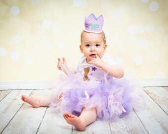 First Trip Around the Sun Baby Girl Birthday Outfits | Lavender and Pink 1st Birthday Tutu Dress | First Birthday Cake Smash Outfits Girl