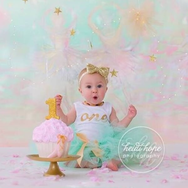 Mint First Birthday Outfit Girl | One Year Old Girl Birthday Outfit | 1st Birthday Tutu Dress | Ballerina Cake Smash Baby Girl Gift