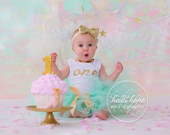 Cake Smash Outfit Baby Girl | First Birthday Outfit Girl | One Year Old Girl Birthday Outfit | 1st Birthday Tutu Dress | Personalized Gift