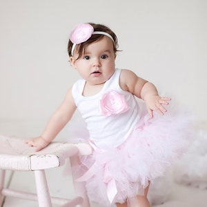 First Birthday Outfit Girl 1st Birthday Tutu Dress Pink Cake Smash Outfit Girl image 4