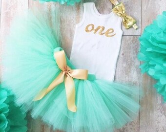 First Birthday Outfit for Baby Girl | Cake Smash Tutu for 1 Year Old Photo Shoot Dress