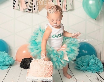 Boho First Birthday Outfit Girl | One Year Old Girl Birthday Outfit | 1st Birthday Tutu Dress | Cake Smash Baby Girl | 1 Year