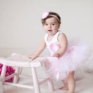 First Birthday Outfit Girl 1st Birthday Tutu Dress Pink Cake Smash Outfit Girl image 3