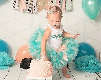 Boho First Birthday Outfit Girl | One Year Old Girl Birthday Outfit | 1st Birthday Tutu Dress | Cake Smash Baby Girl | 1 Year