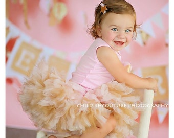 First Birthday Outfit | Pink and Gold Princess Tutu Dress