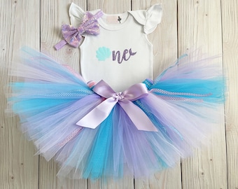 Mermaid First Birthday Outfit | Under the Sea First Birthday Tutu Dress | Baby Girl Mermaid Gifts