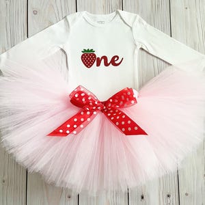 Strawberry Sweet One Birthday Outfit for Baby Girl