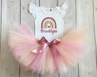 Boho Rainbow Birthday Outfit - Personalized and Handmade