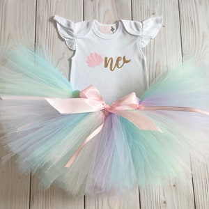 Mermaid Birthday Outfit Tutu Dress ONEder the Sea Under the Sea First Birthday Cake Smash Outfit 1st Birthday Theme image 2