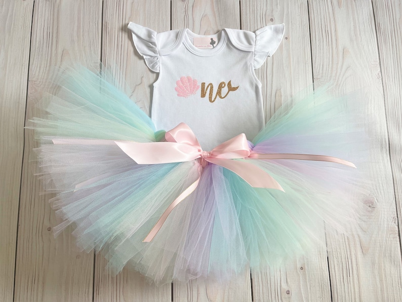 Mermaid Birthday Outfit Tutu Dress ONEder the Sea Under the Sea First Birthday Cake Smash Outfit 1st Birthday Theme image 2