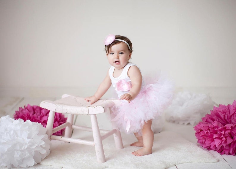 First Birthday Outfit Girl 1st Birthday Tutu Dress Pink Cake Smash Outfit Girl image 3