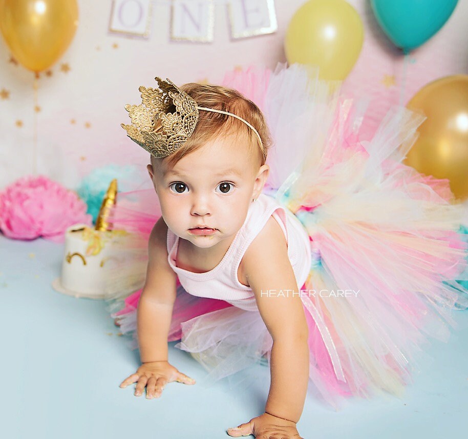 Unicorn First Birthday Outfit Girl One Year Old Girl Etsy