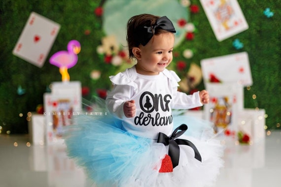 Alice in One Derland First Birthday Outfit Girl Onederland 1st