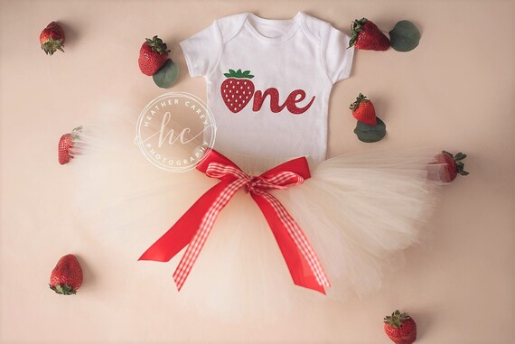 strawberry first birthday outfit