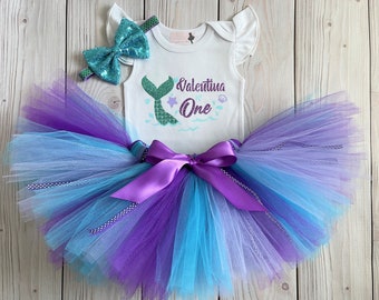 Mermaid Birthday Outfit | Mermaid 1st Birthday Gift | Oneder First Birthday Tutu Dress | Cake Smash Photo Outfits for Baby Girl