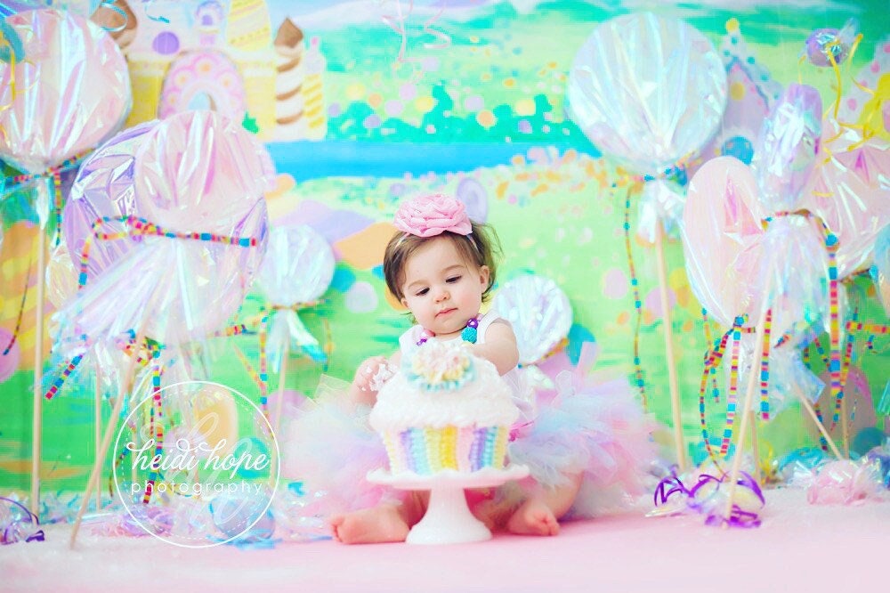 Rainbow Island photography backgrounds vinyl candy land newborn