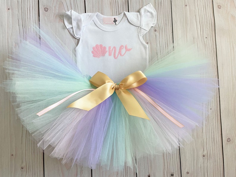 Mermaid Birthday Outfit Tutu Dress ONEder the Sea Under the Sea First Birthday Cake Smash Outfit 1st Birthday Theme image 3