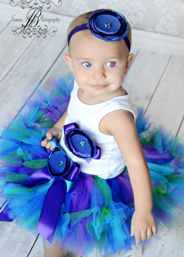 One Year Old Birthday Outfit Peacock First Birthday Tutu Etsy
