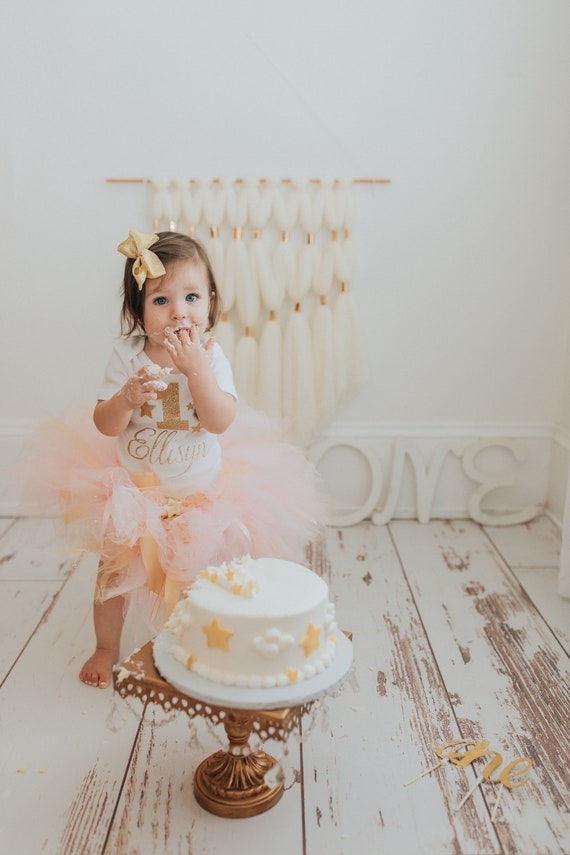 1st Birthday Girl Outfit | Pink and Gold First Birthday Girl Tutu Outfits Il_570xn