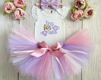 Tea for Two Birthday Outfit | Tea for 2 Party Dress | Second Birthday Tea Party Themed Dress
