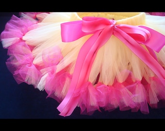 Strawberry Lemonade Petti Tutu - Girls Tutu Skirt for Parties and Dress Up