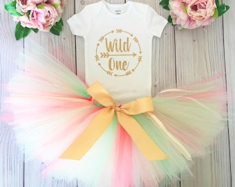 Wild One Birthday Girl Outfit | 1st Birthday Girl | Wild One Baby Girl Tutu Dress | Cake Smash