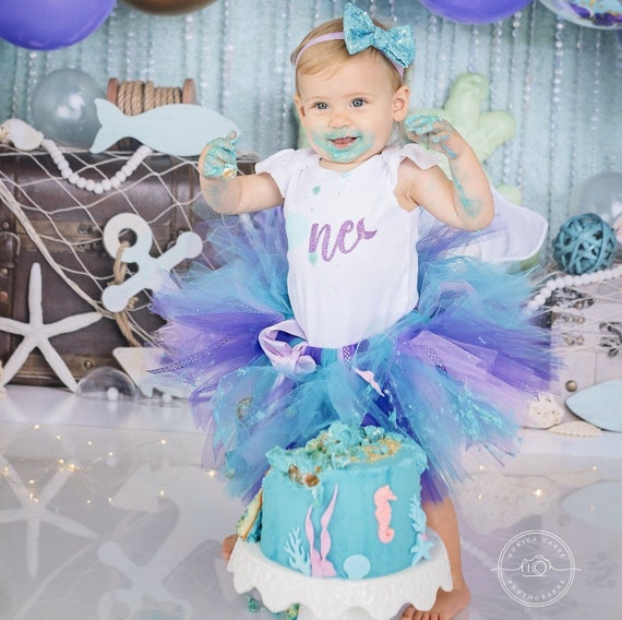 Mermaid Birthday Outfit Personalized 1st Birthday Gift Under the Sea First  Birthday Tutu Dress Cake Smash Photo Outfits for Baby Girl -  Canada