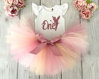 Fairy 1st Birthday Outfit for Baby Girl | Blush Boho Cake Smash | 1 Year Old Gift