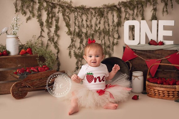strawberry 1st birthday outfit