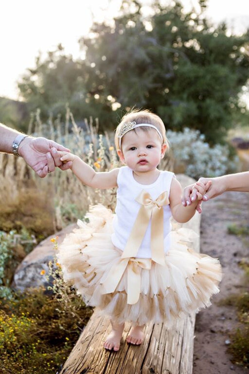 First Birthday Outfit Girl Baby Girl Tutu Dress 1st Birthday Girl Champagne Gold Cake Smash