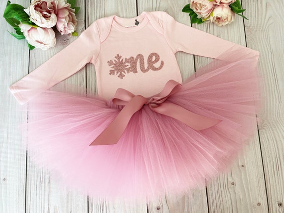 Winter OneDerLand First Birthday Outfit Girl | Pink Birthday Tutu by Strawberrie Rose Tutus Il_570xn