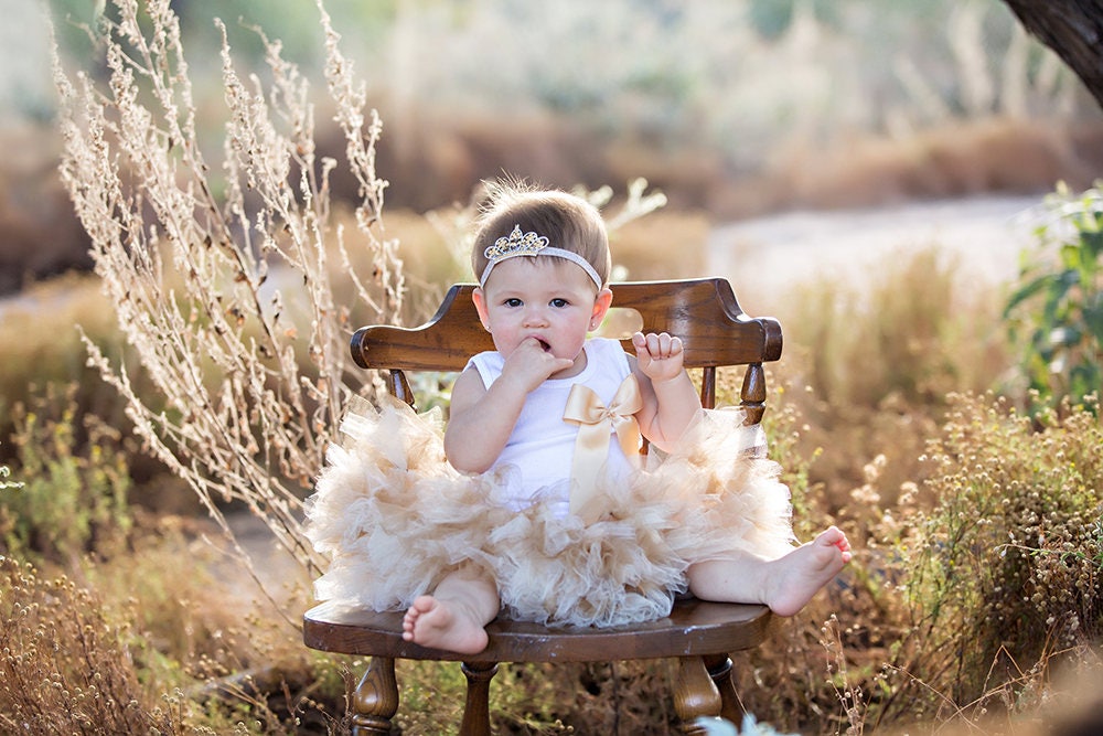 Gold 1st Birthday Outfit One year Old Tutu Dress Etsy