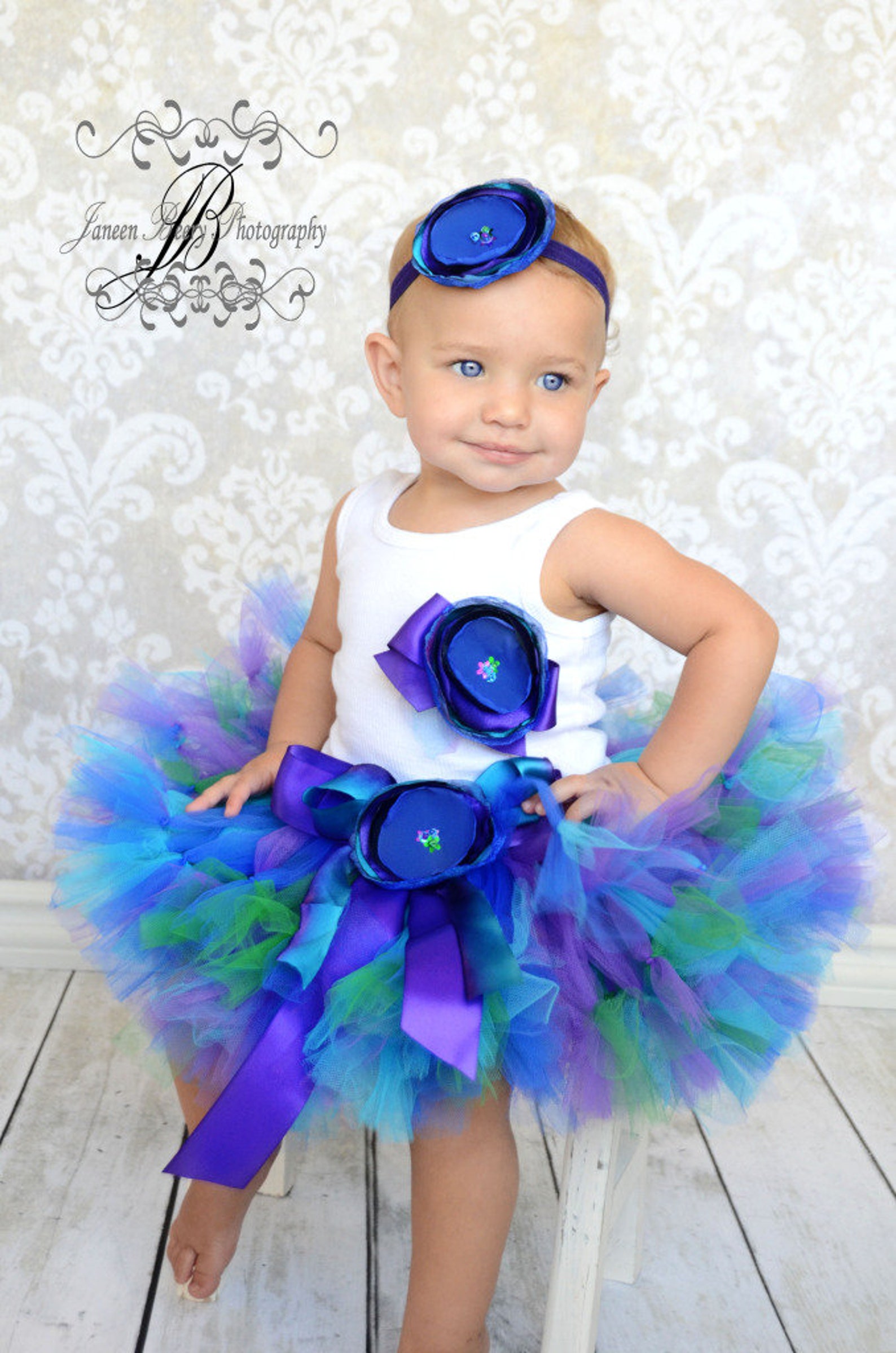 One Year Old Birthday Outfit Peacock First Birthday Tutu Etsy