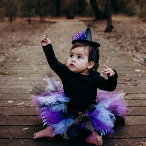 Baby Halloween Costume | Baby Witch Costume | Purple and Black Witch Dress