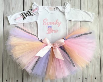 Spooky One Themed 1st Birthday Outfit | Baby Girl Ghost Cake Smash Tutu