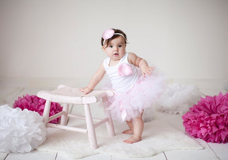 First Birthday Outfit Girl 1st Birthday Tutu Dress Pink Cake Smash Outfit Girl image 4