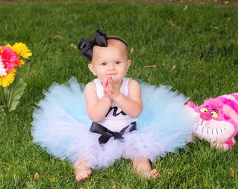 1st Birthday Tutu Dress Outfit | Alice in Wonderland First Birthday Tutu Costume Dress