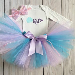 Mermaid Birthday Outfit | Personalized 1st Birthday Gift | One Der the Sea First Birthday Tutu Dress | Cake Smash Outfits for Baby Girl